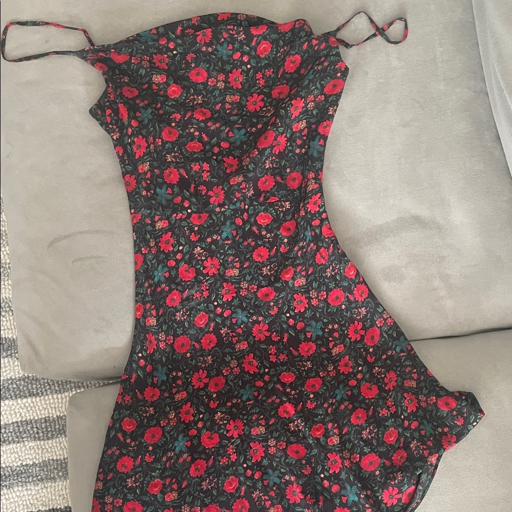 Realisation Par Black and Red Floral Mini Dress